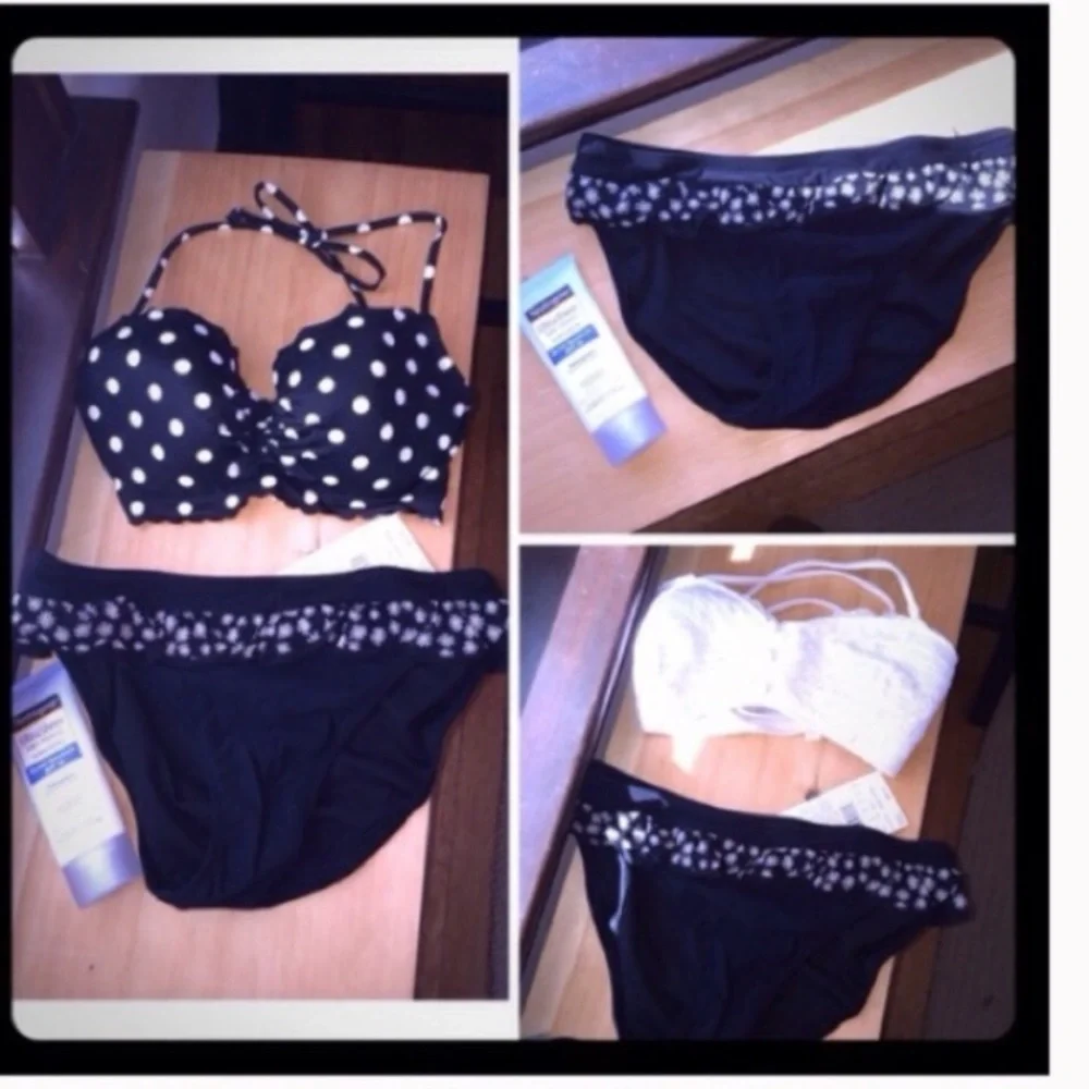 Black bikini bottom with ruffle Daisy’s NWT lower rise 8